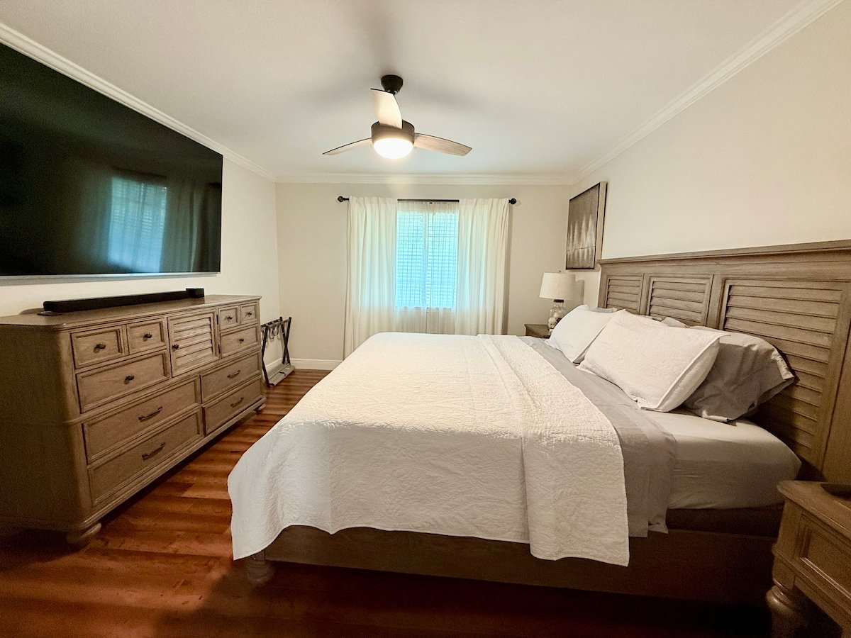 Bedroom two, king bed with smart TV