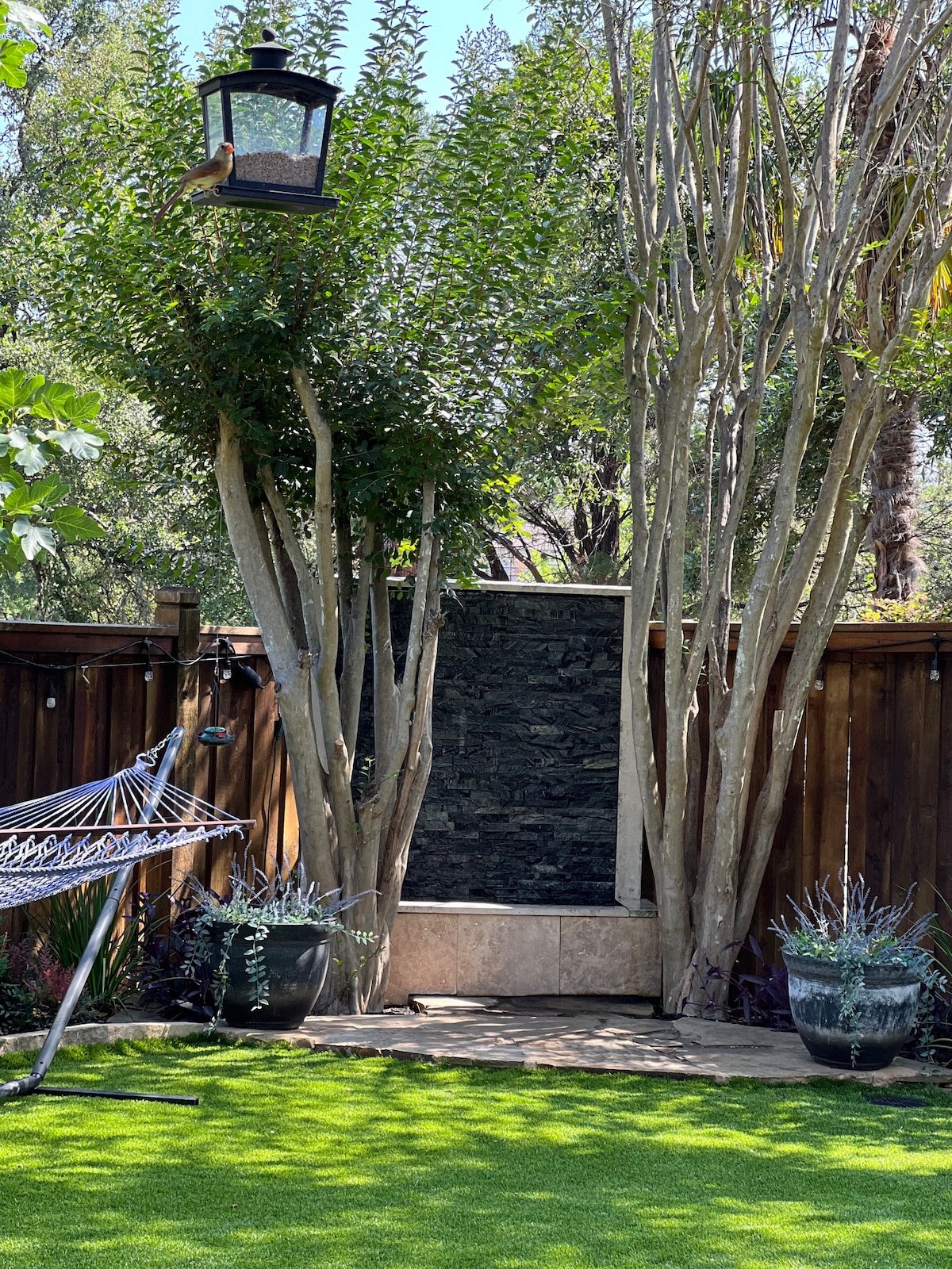 Slate water-feature wall